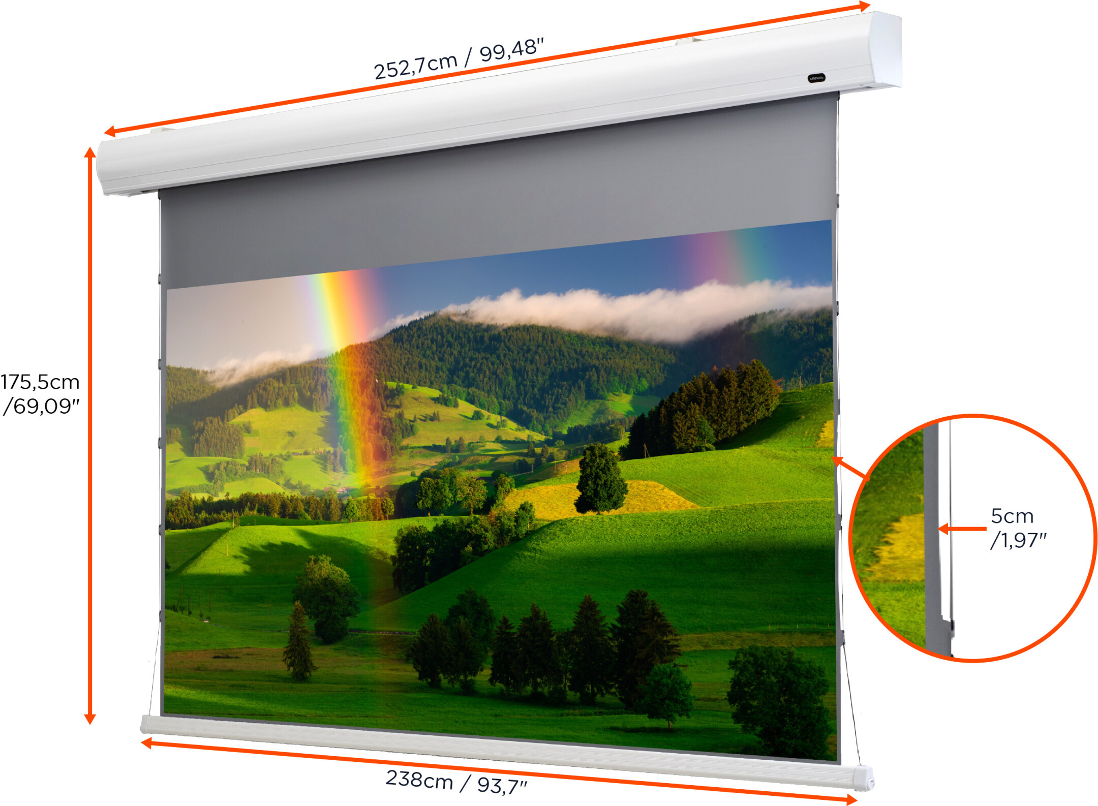 Ecran de projection à pied ultra-léger celexon 194 x 121 cm ➥ Achetez ici !