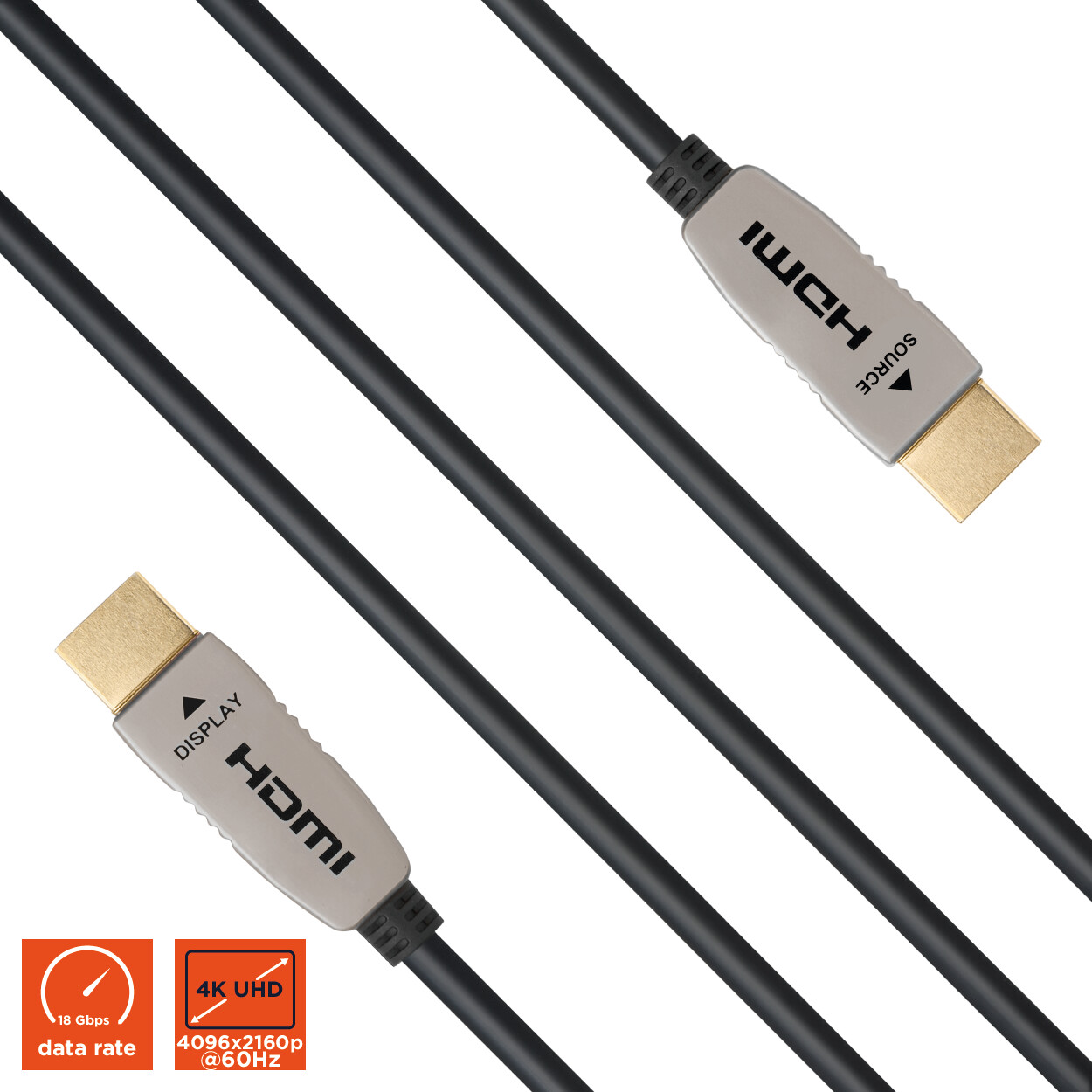 Câble actif HDMI 2.0b celexon UHD à Fibre Optique 6 m, blanc