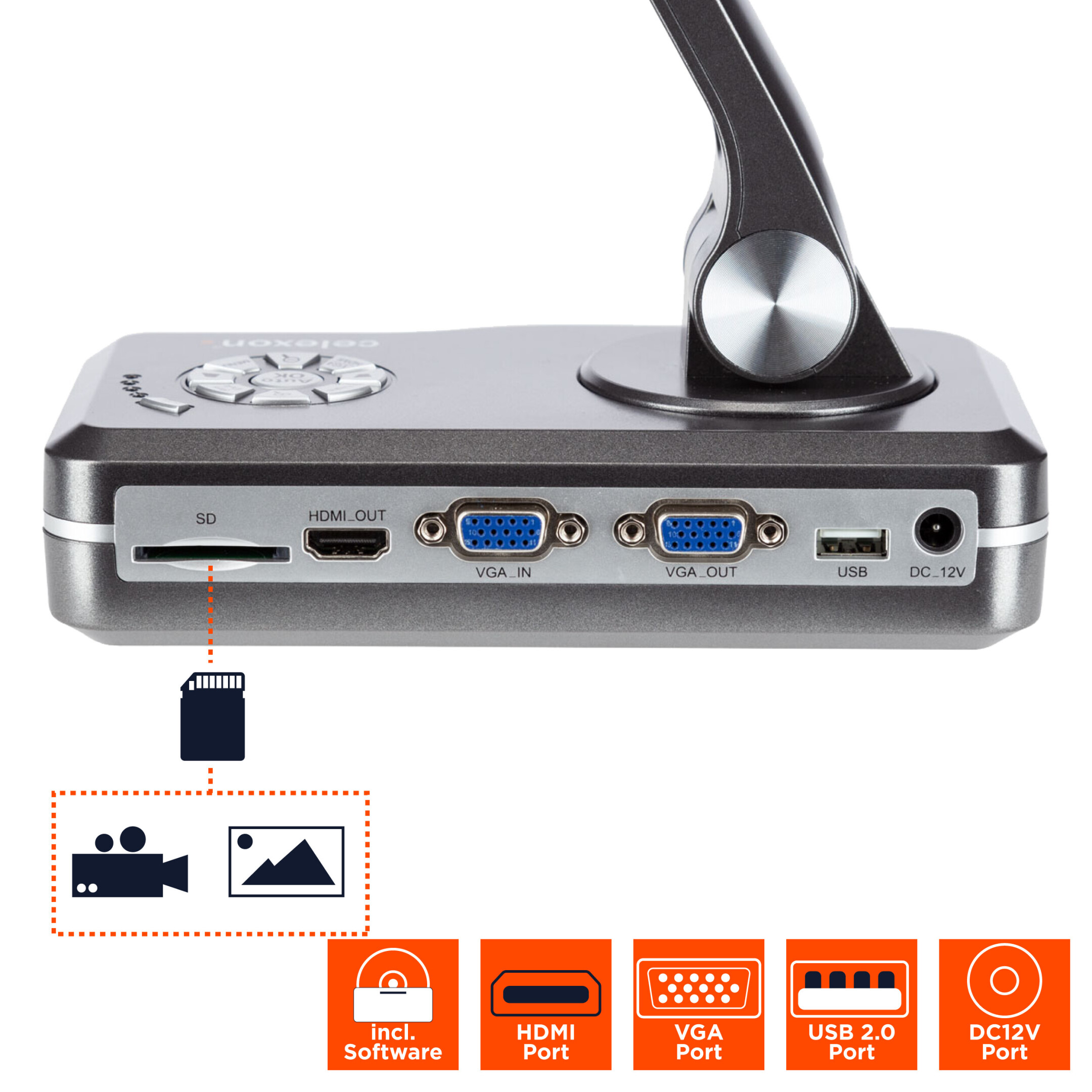 Visualiseur/Caméra de documents VZ-X sans fil, HDMI et USB 8 Mpx